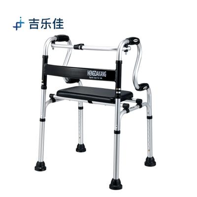 China Products 2023 Height Adjustable Folding Aluminum Walker Rollator Convenient Adult Lightweight Walking Aid for sale