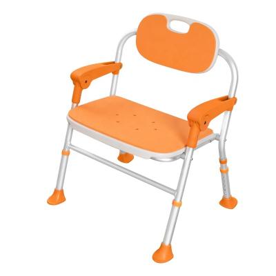 China Convenient Folding Bench Height Adjustable Shower Chair For Disabled With Back And Arms for sale