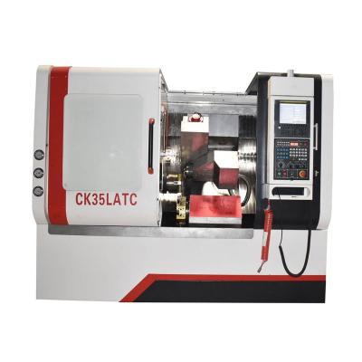 China Multifunction lathe home used CK35 mini cnc metal milling lathe machines with hydraulic chuck and tailstock for sale