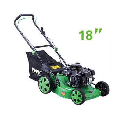 China Simple structure gasoline Petrol garden lawn mower 18 Inch Hand push for sale