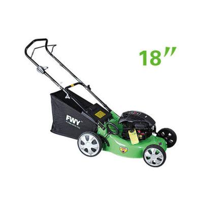 China 460mm 18'' Petrol Gasoline Garden Lawn Mower with Steel Deck , Hand push lawn mower for sale