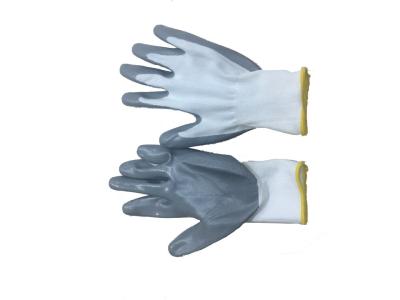 China 50g Safety Nylon Working Glove , Nitrile Surface Working Hand Gloves for sale