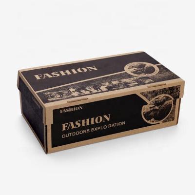 China Recyclable Wholesale Custom Cardboard Corrugated Shoe Packaging Box With Customizable Logo And Pattern for sale