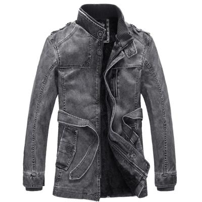 China Retro Fleece Motorcycle Mens Winter Jackets Long Full Zipper Men's Jackets And Coats No More Leather Windproof Warm Waterproof Wholesale for sale