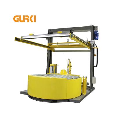 China Fully Automatic Food Pallet Wrapping Machine Convery Top Press Pallet Cardboard Stretch Wrapper for sale