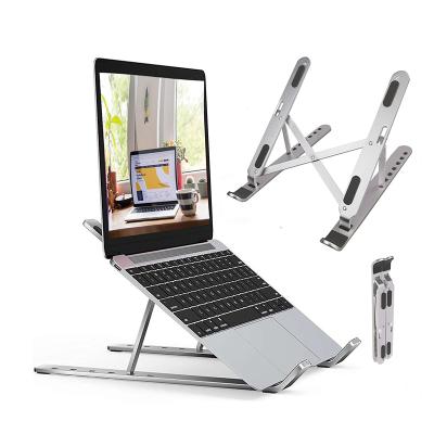 China Portable Foldable Laptop Stand (Height) Adjustable Stand Adjustable Aluminum Metal Table Desk Folding Laptop Stand for sale