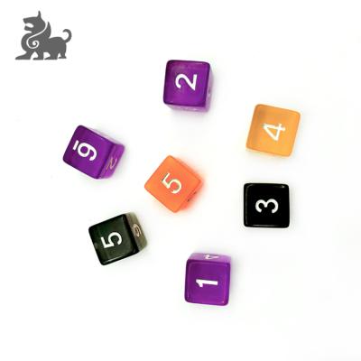 China Acrylic Transparent Playing Dice Set, Square Corner Dice for Tenzi/Farkle/Yahtzee/Bunco or Teaching Math for sale