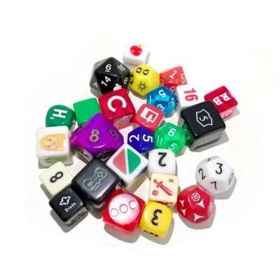 China Dies For Board Game Board Game Bulk Plastic Dice Color D6 16mm Dice Custom Cube With Colored Dots for sale