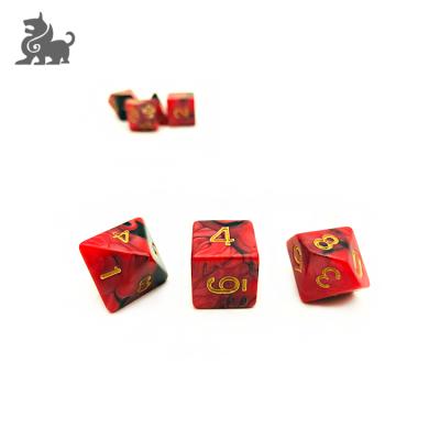 China Plastic Polyhedral Dice Set Ink Series Double Color RPG Plastic Dice Table Game Fit Role Playing Game Dice for sale