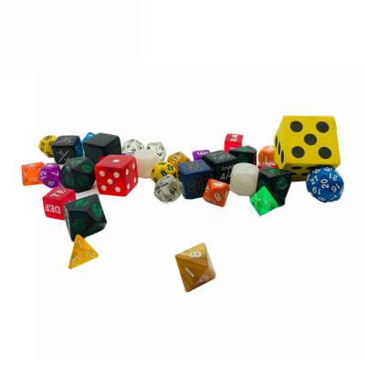 China Factory Resin Custom Printed Colorful Polyhedral Plastic Toy Die Set Directly for sale