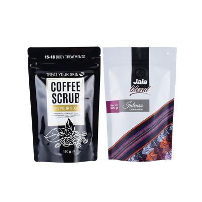 China Customized Barrier Printed Doy Pack Black Coffee Bags Zip Lock Valve Bag for sale