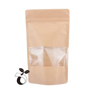 China Custom Printing Biodegradable Moisture Proof Coffee Compostable Paper Pouch Zipper Lock Packing Tea Packaging Bag for sale