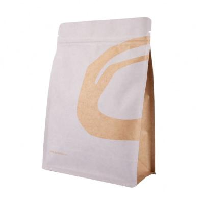 China Recyclable Custom Printed Zip Lock Food Packaging Brown Kraft Paper Bag With Logo for sale