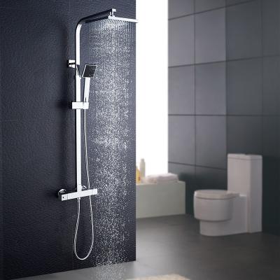 China With Multifunctional Wall Mounted Shower System Square Sliding Bar ROVATE Bathroom Shower Set for sale