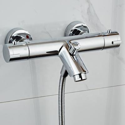 China Without Slide Bar ROVATE Bathtub Shower Set Wall Mounted Faucet , Brassthermostatic Mixer Waterfall Bath Bathroom Cold And Hot Mixing Valve for sale