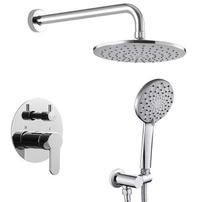 China With Sliding Bar Bathroom Concealed Shower Head Set , Concealed Wall Mounted Shower Set Luxury Chrome Finish for sale