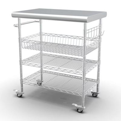 China Kitchen Storage Shelving Heavy Duty Shelving Storage Shelves With Wheels, Metal Storage Rack For Laundry Bathroom for sale