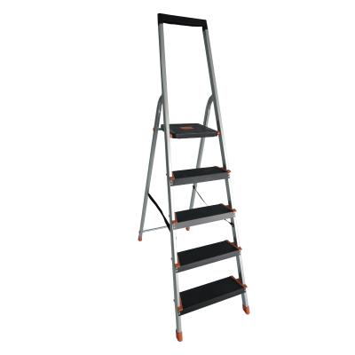 China Folding Ladders 5 Steps Good Prices Aluminum Folding Step Ladder With Tool Tray GS for sale