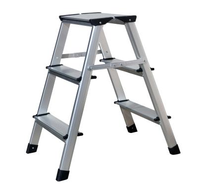 China Double Sided Folding Ladders Aluminum A Shape Short Ladder With Ladder Cover 3 Steps Stool for sale