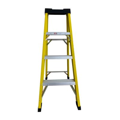 China Folding Ladders 3 Step Fiberglass Extension Stools Step Ladder With Tool Platform for sale