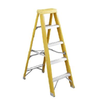 China Hot Sale Home Use Insulated 5 Steps Fiberglass Step Ladder Stool EN131 Insulation Ladders for sale