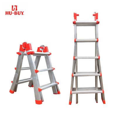 China Telescopic Ladders 4x3 Multifunctional Retractable Aluminum Ladder Telescopic Folding Ladder for sale