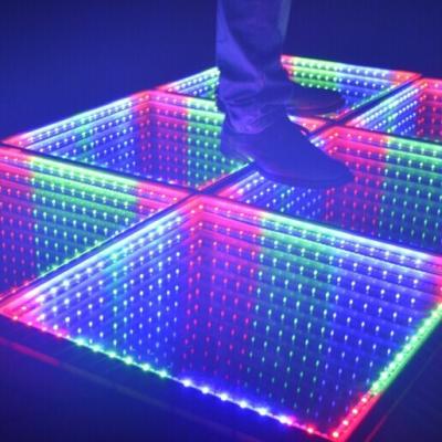 China High Quality Hotel RGB Dancing Tiles Portable Glass Panels KTV Nightclub Ce Rohs Dancing RGB 3d Color Bar Mirror Led Dance Floor for sale