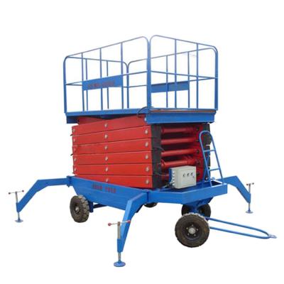 China Hotels Mobile Scissor Lift Work Platform with Drive Handle Control Mobile Lift Table for sale