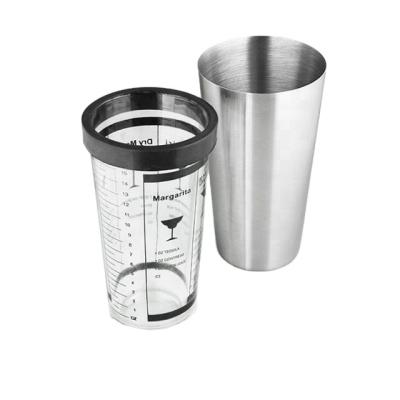 China Classic Types 800ml Boston Shaker Bar Cocktail Shaker With Rubber Seal On Mixing Glass for sale