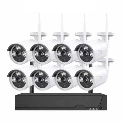 China Custom NIGHT VISION Logo 8 Channel 8ch Nvr Wireless CCTV System Wifi Security Camera Kit With 8 pcs Camera for sale