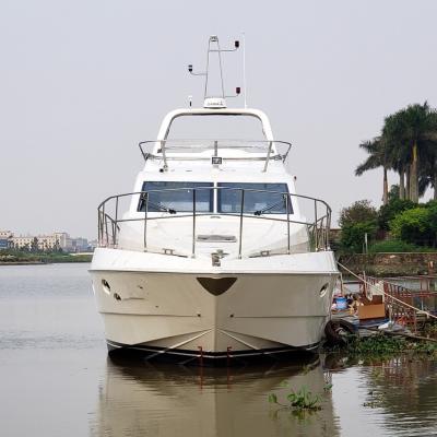 China Long Motor Fiberglass 53ft Large Space Flybridge Twin Hull Double Fiberglass Luxury Yacht for sale