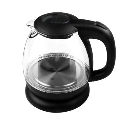 China 360 Degree CE GS CB ETL LED 1.0L Mini Hotel Small Electric Cordless Rotation Base Glass Kettle for sale