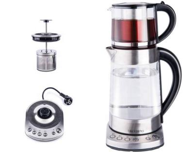 China 360 Degree CE Turkish Tea Maker Dual Digital Rotation Base Samovar RoHS LFGB CB for sale