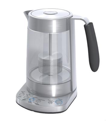 China 360 Degree CE GS RoHS CB ETL 1.7L 3000W Digital Base Spin Electric Glass Tea Maker for sale