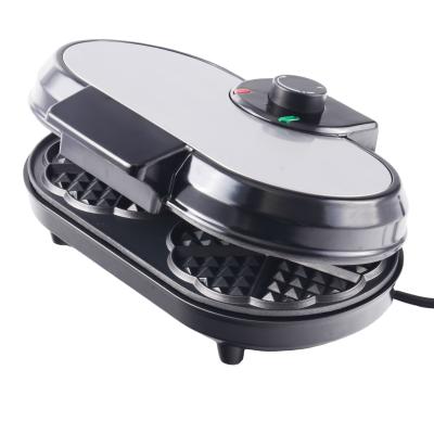 China Adjustable Dual Thermostat CE GS RoHS ETL Stainless Steel Cake Waffle Maker for sale