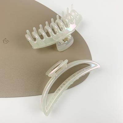 China Fashion Hair Clip Vershal C1-47 Plastic Hair Clip Plastic Minimalist Translucent Cream Hair Accessories for sale