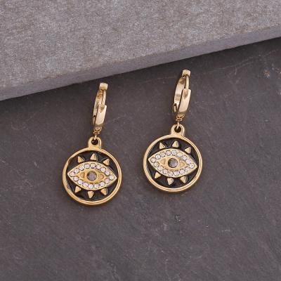 China Fashionable Hot Sale Vershal A452 Stainless Steel Gothic Punk Evil Eyes Drop Earrings For Unisex Earrings for sale