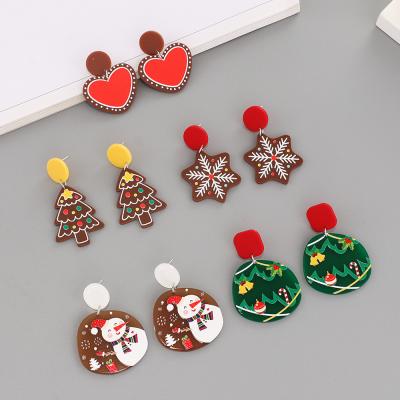 China Vershal A767 Christmas Fashionable 925 Needle Earrings Christmas Tree Silver Snowflake Earring Dangle Stud Earrings for sale