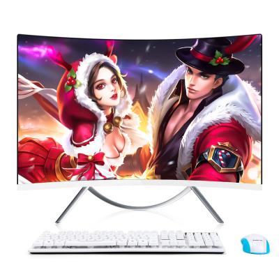 China USB Port All In One PC 27inch 8gb 480gb Desktop Computer i7 10700 Hardware Gaming CPU i7 Curve Screen With Touch Screen For Home for sale