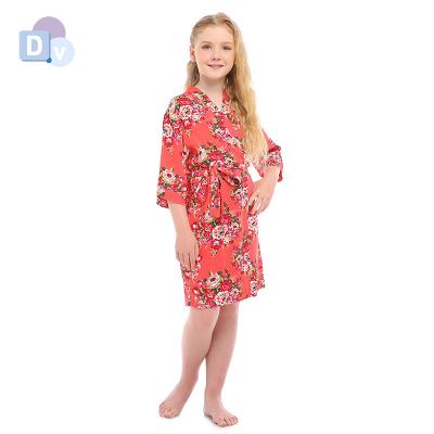 China QUICK DRY floral baby girl rayon robes for spa party kimono robe bathrobe kids bathrobes for sale