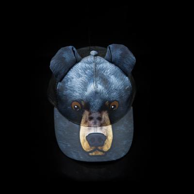 China New Design JOINT Bear Printing Animal Trucker Cap 5 Panel Sublimation Custom Kids Trucker Hat for sale