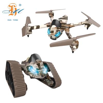 China Amazon Good Selling RC Model Military Camouflage 2 IN 1 RC Drone Toys Land And Air Deformation RC Car 360 Degree Flip Four-axis Aircraft for sale