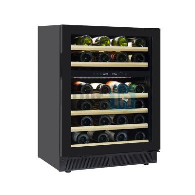 China Hotel Wine Cooler Refrigerator 46 Bottles Zone Wine Fridge Wine Cellar Operation Refrigerator Free Quiet Stainless Steel Metal for sale