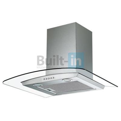 China Hotel High Airflow Element Curved Rangehood Kitchen Appliances 60CM LED Stainless Steel Glass Light Aluminum Housing Motor for sale