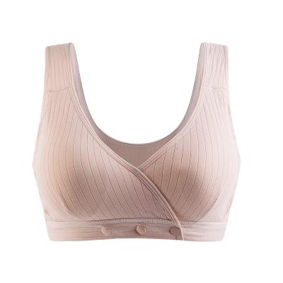 China Front Breast Feeding Bra Wireless Bra Postpartum Front Closure Pregnancy Breastfeeding Nursing Full Cotton High Quality Breathable for sale