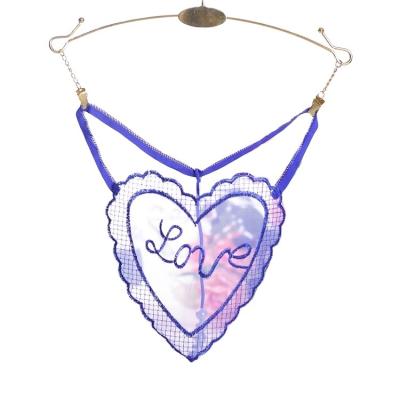 China Breathable Hot Popular Lady Shape Love Heart Transparent Sexy Underwear for sale