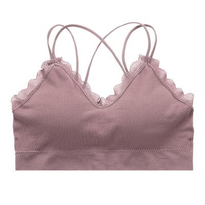 China Traceless Wirefreee One Piece Mesh Backless Bra V-Neck Bra Seamless Seamless Sleep Bra for sale