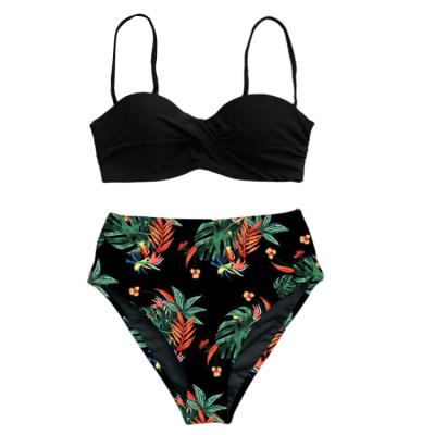 China Breathable Fashion Sexy Printed Bikini Split High Waist Swimsuit Women Swimwear for sale