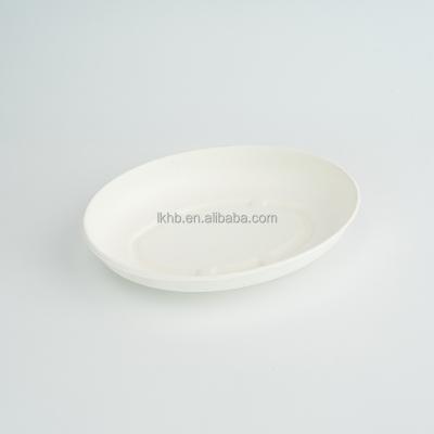 China Biodegradable Compostable Within 90 Day Eco-friendly Natural Oval Sugarcane Bagasse Fiber Compostable Dishes for sale