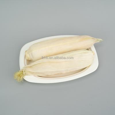 China Compostable Biodegradable Under 90 Day Eco-Friendly Biodegradable Disposable Tableware Compostable Oval Dishes For Cake Noodle Salad for sale